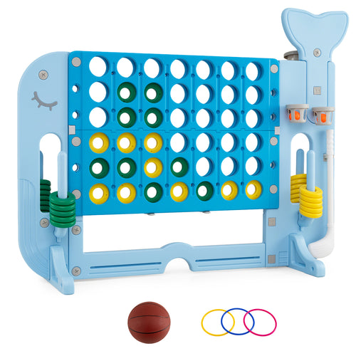 Jumbo Connect Four Game Set, With Ring Toss, Blue