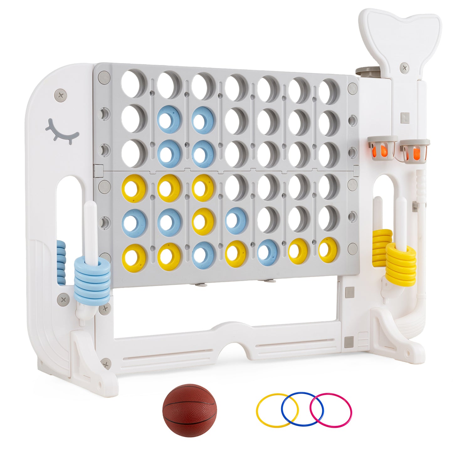 Giant 4-To-Score Game Set, Jumbo Connect Four, Ring-Toss, Gray Lawn Games Gray at Gallery Canada
