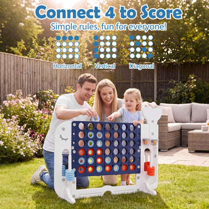 Giant 4-To-Score Game Set, Jumbo Connect Four With Ring-Toss, Navy Lawn Games at Gallery Canada