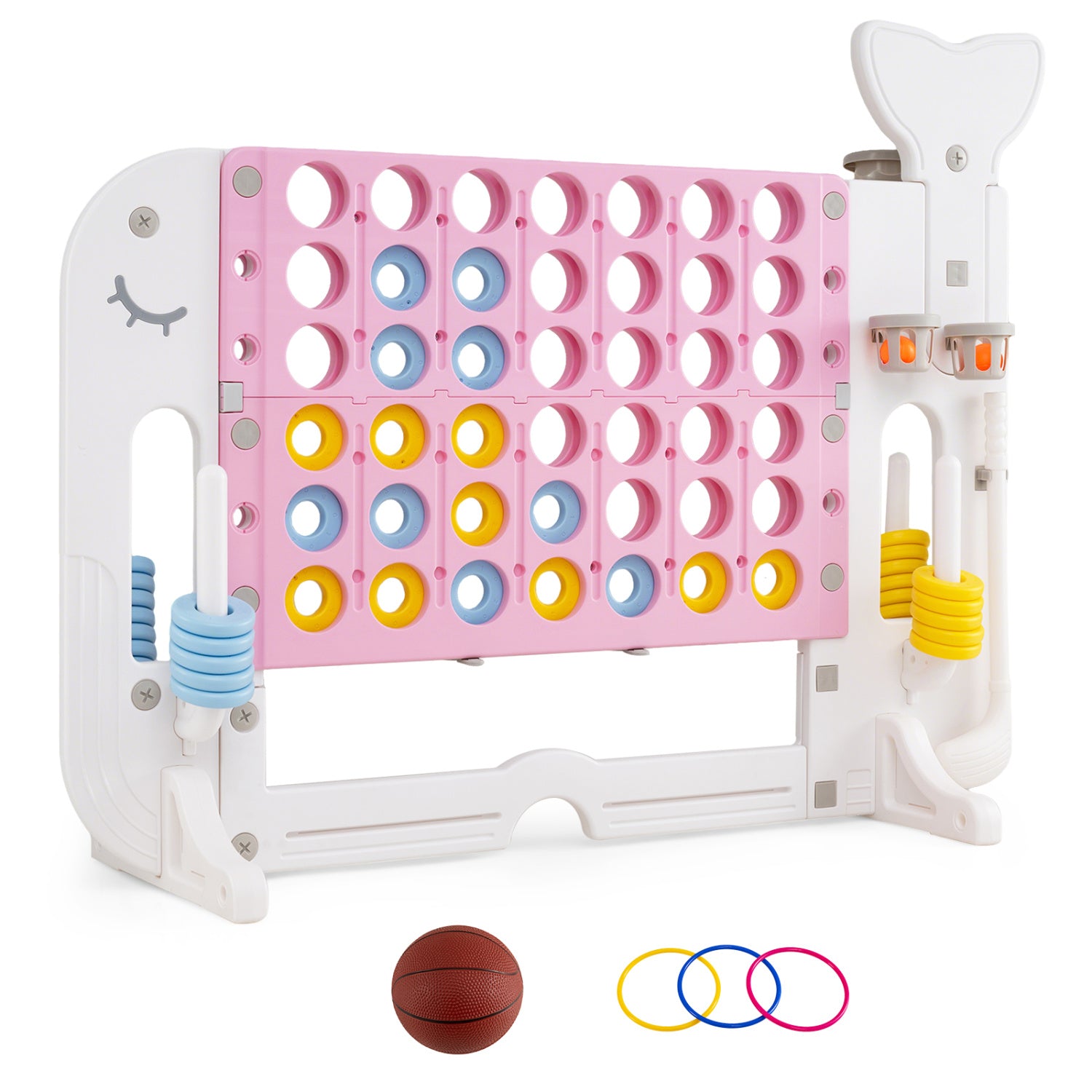 Giant 4-To-Score Game Set, Jumbo Connect Four With Ring-Toss, Pink Lawn Games at Gallery Canada