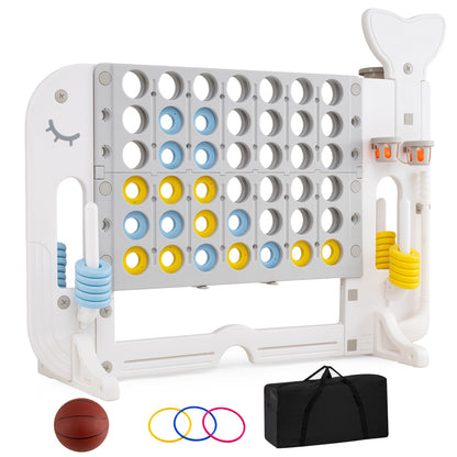 Jumbo 4-to-Score Game Set with Ring-Toss, Portable Bag, Gray