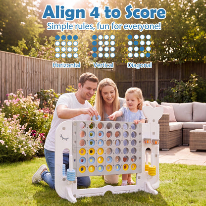 Jumbo 4-to-Score Game Set with Ring-Toss, Portable Bag, Gray
