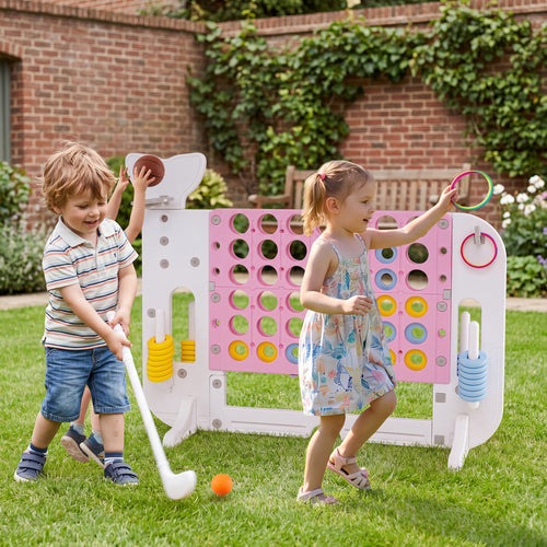 Giant 4-to-Score Game Set, Jumbo 4-in-a-Row, Pink