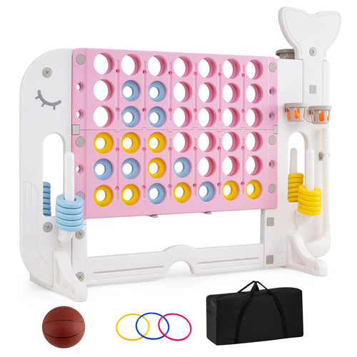 Giant 4-to-Score Game Set, Jumbo 4-in-a-Row, Pink