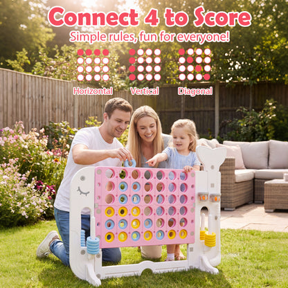 Ensemble de jeu géant 4 à la suite, Jumbo 4 en ligne, Rose