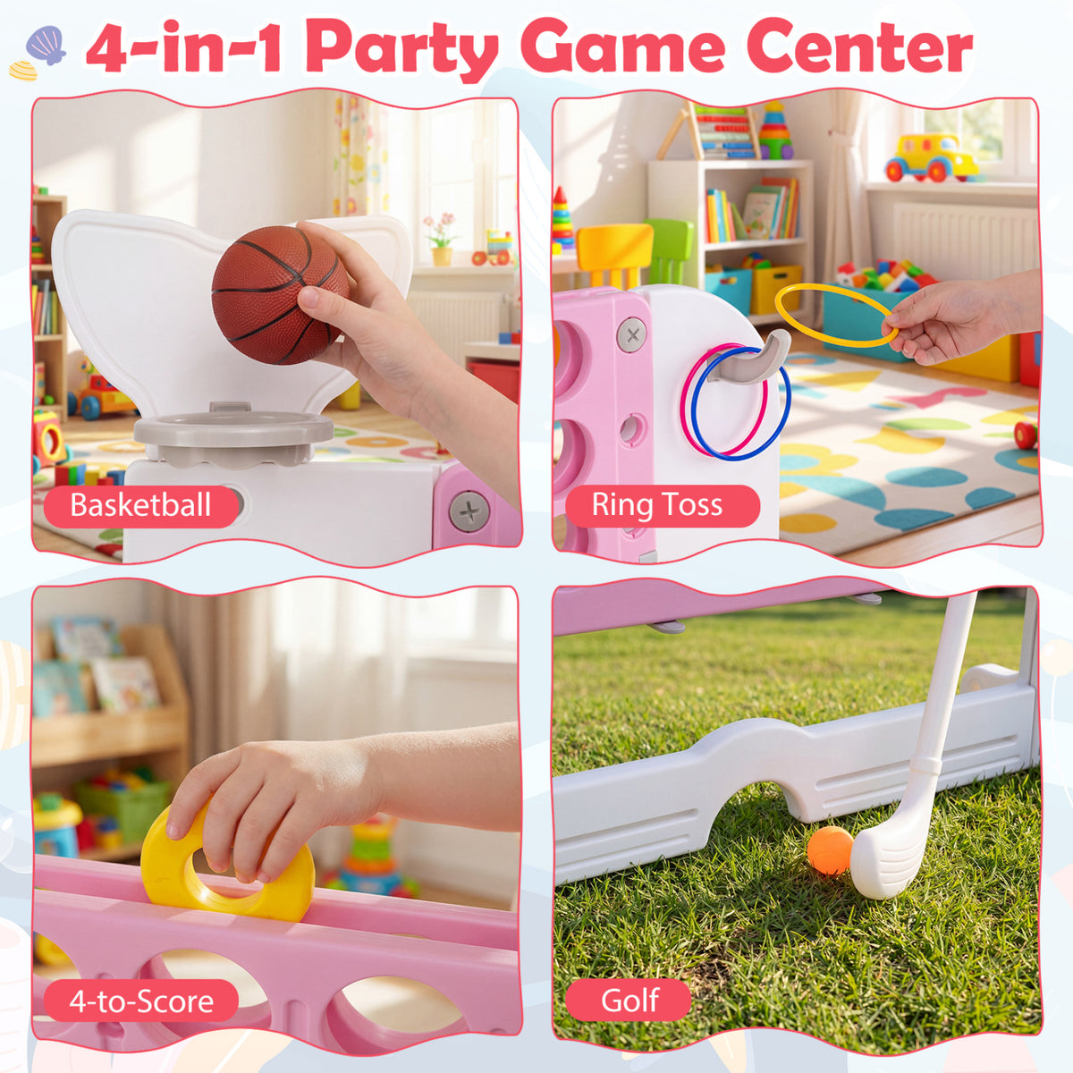 Ensemble de jeu géant 4 à la suite, Jumbo 4 en ligne, Rose