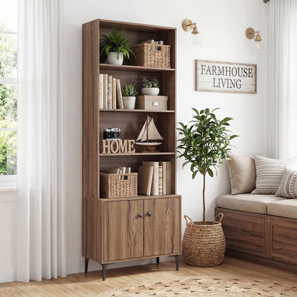 Bookshelf With Doors, 2 Anti-Tipping Kits, Walnut Bookcases at Gallery Canada