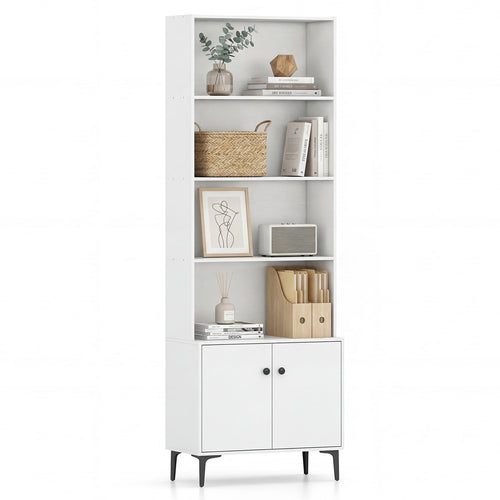 Bookshelf With Doors, 2 Anti-Tipping Kits, White