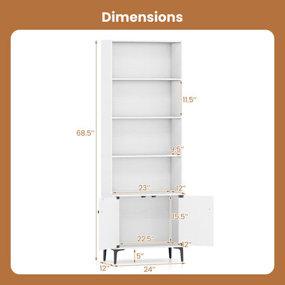 Bookshelf With Doors, 2 Anti-Tipping Kits, White Bookcases at Gallery Canada