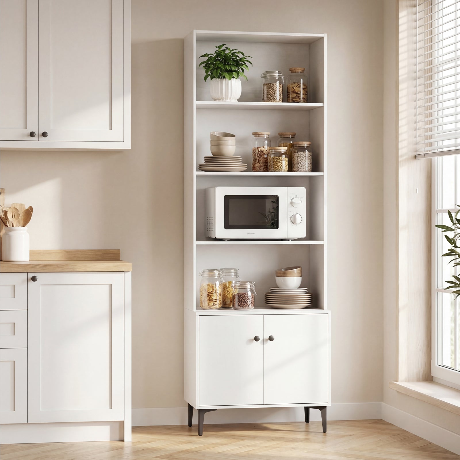 Bookshelf With Doors, 2 Anti-Tipping Kits, White Bookcases at Gallery Canada