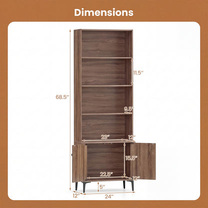Bookshelf With Doors, 2 Anti-Tipping Kits, Walnut Bookcases at Gallery Canada