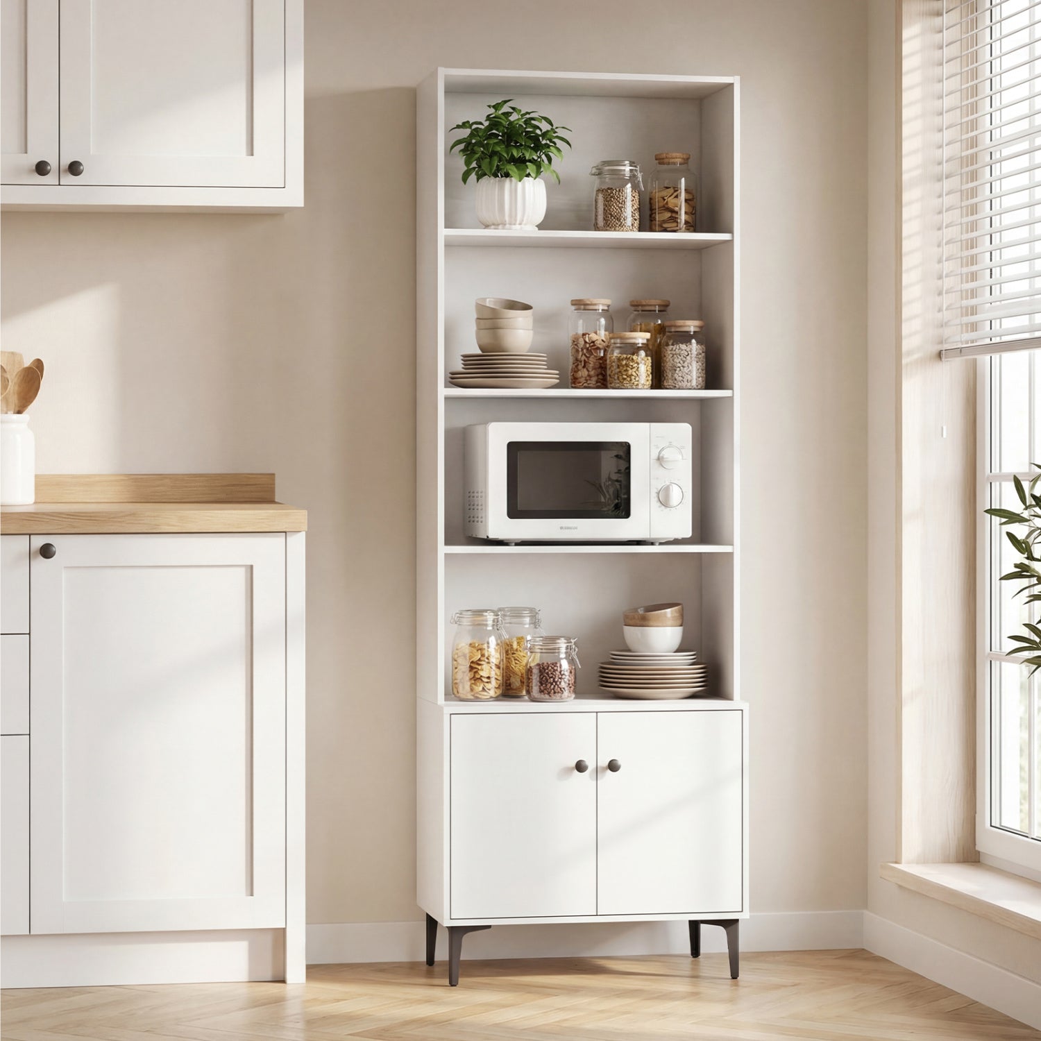 Bookshelf With Doors, 2 Anti-Tipping Kits, White Bookcases at Gallery Canada