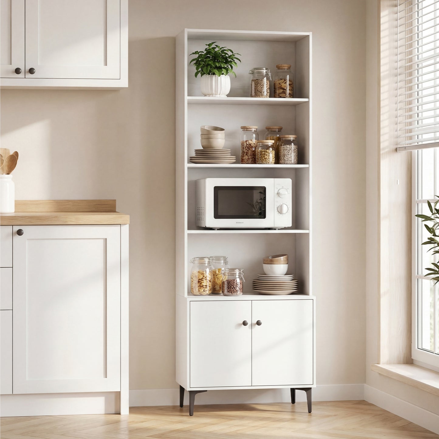 Bookshelf With Doors, 2 Anti-Tipping Kits, White Bookcases at Gallery Canada