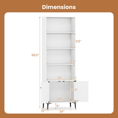 Bookshelf With Doors, 2 Anti-Tipping Kits, White Bookcases at Gallery Canada