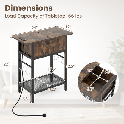 End Table With Charging Station, USB Ports, Flip Top End & Side Tables at Gallery Canada