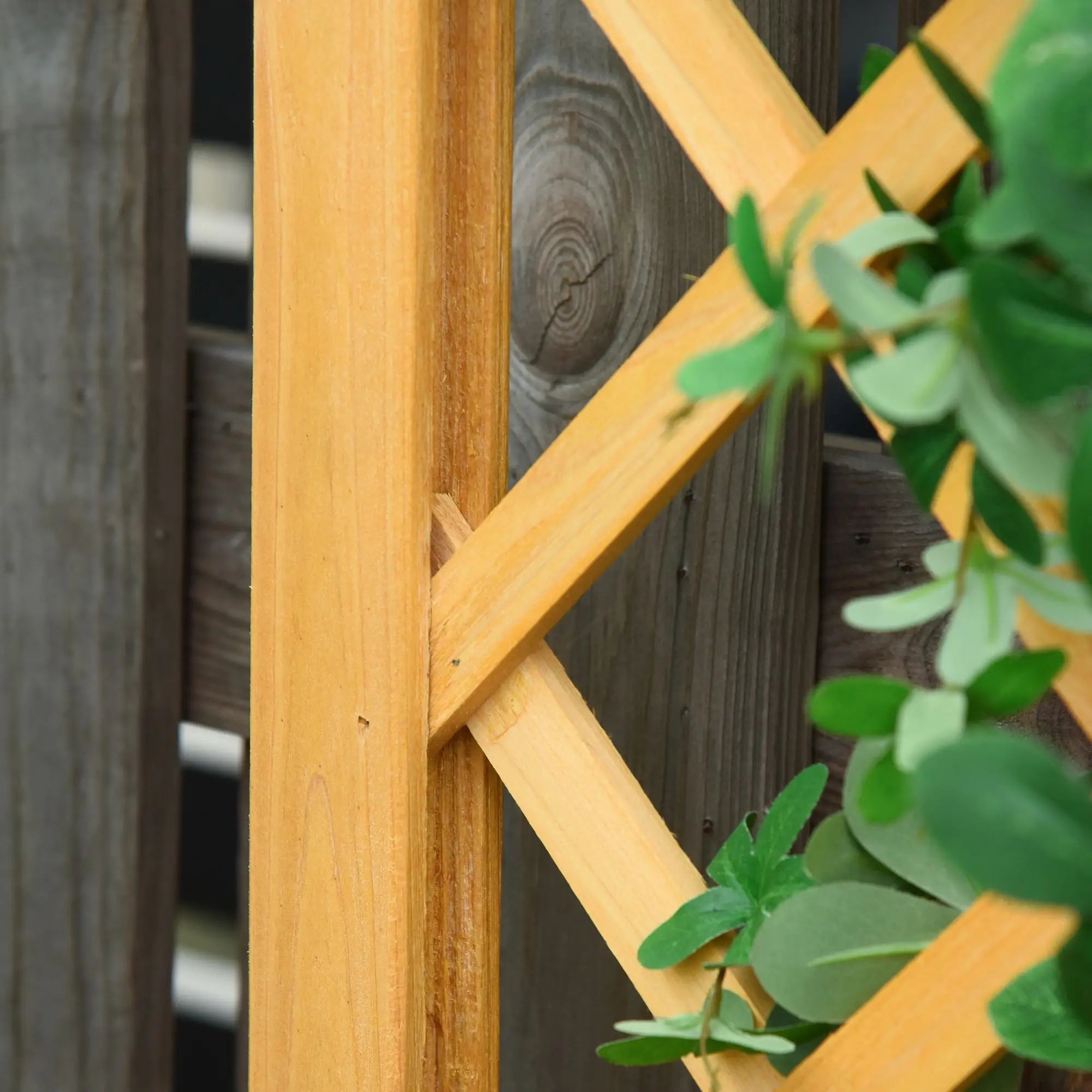 Set of 2 Raised Garden Beds with Trellis, Orange Wooden Planter Boxes at Gallery Canada