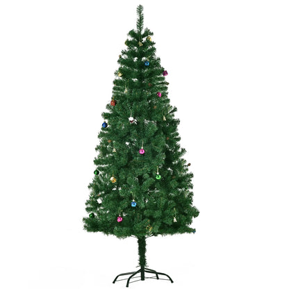 6ft Artificial Christmas Tree, Holiday Party Decor with Ornaments, Green Artificial Christmas Trees Green at Gallery Canada