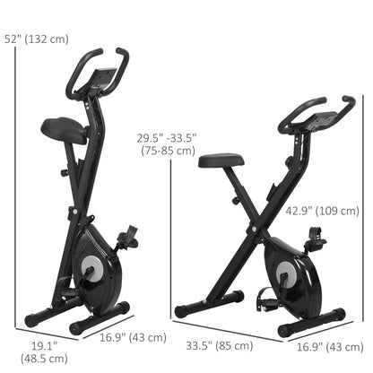Foldable Exercise Bike, 8-Level Magnetic Resistance, LCD Screen, Phone Holder, Black Exercise & Stationary Bikes at Gallery Canada