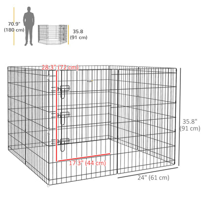 36 Inch Foldable Metal Pet Playpen, Dog Kennel Cage, 8 Panel