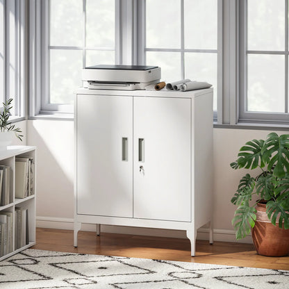 Office Storage Cabinet with Lock, Adjustable Shelves, White Office Cabinets & Cupboards at Gallery Canada