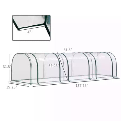 138"x39"x32" Transparent PVC Mini Tunnel Greenhouse, Steel Frame, Zipped Doors Mini Greenhouses at Gallery Canada