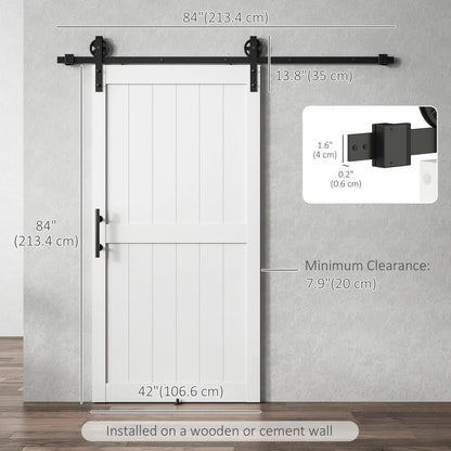 42inx84in Barn Door, 7FT Sliding Hardware Kit, White Door Hardware at Gallery Canada