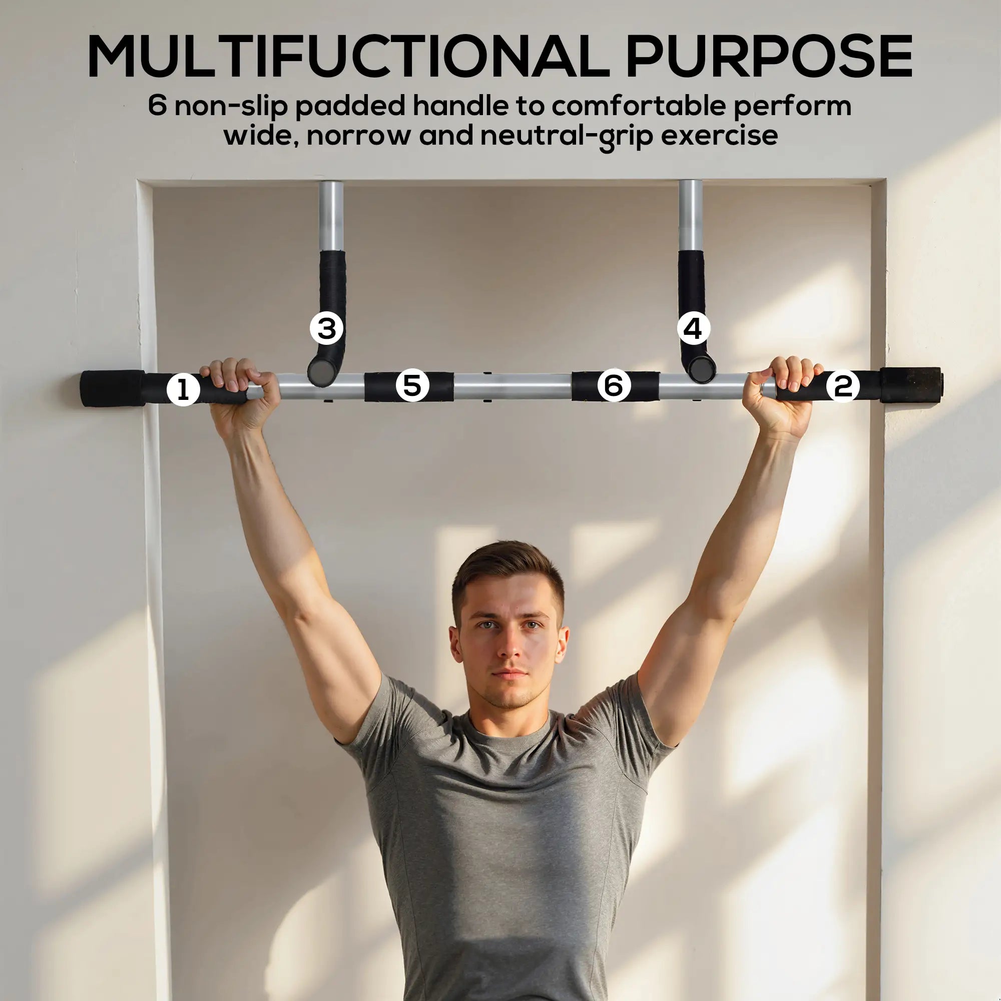 Doorway Pull-Up Bar, Home Fitness Horizontal Chin-Up Bar, Grey Strength Training Equipment at Gallery Canada