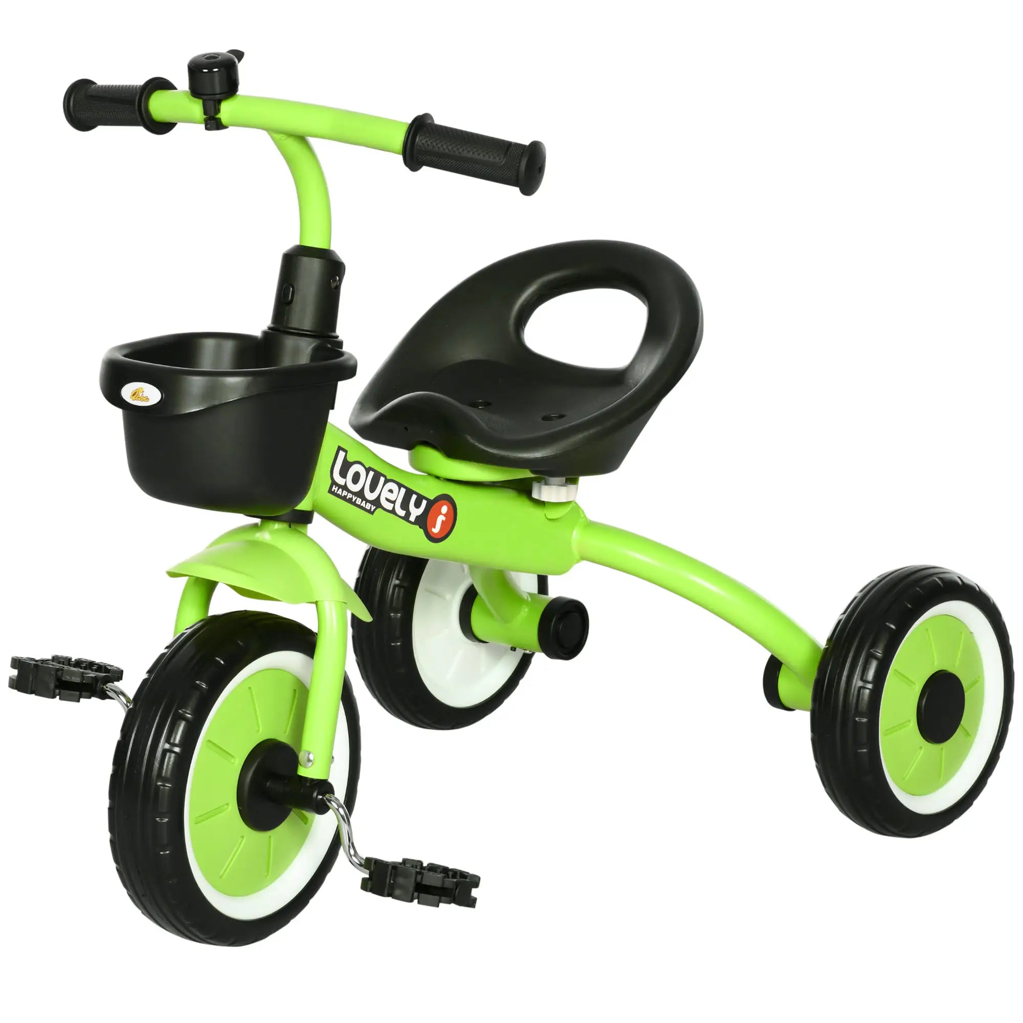 Toddler Tricycle for 2-5 Year Olds, Adjustable Seat, Basket, Bell, Green Tricycles for Kids Green at Gallery Canada