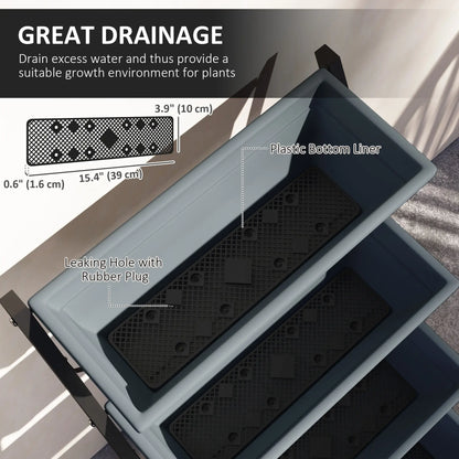 5-Tier Raised Garden Bed, Plant Stand with Leaking Holes, Grey Plant Stands at Gallery Canada