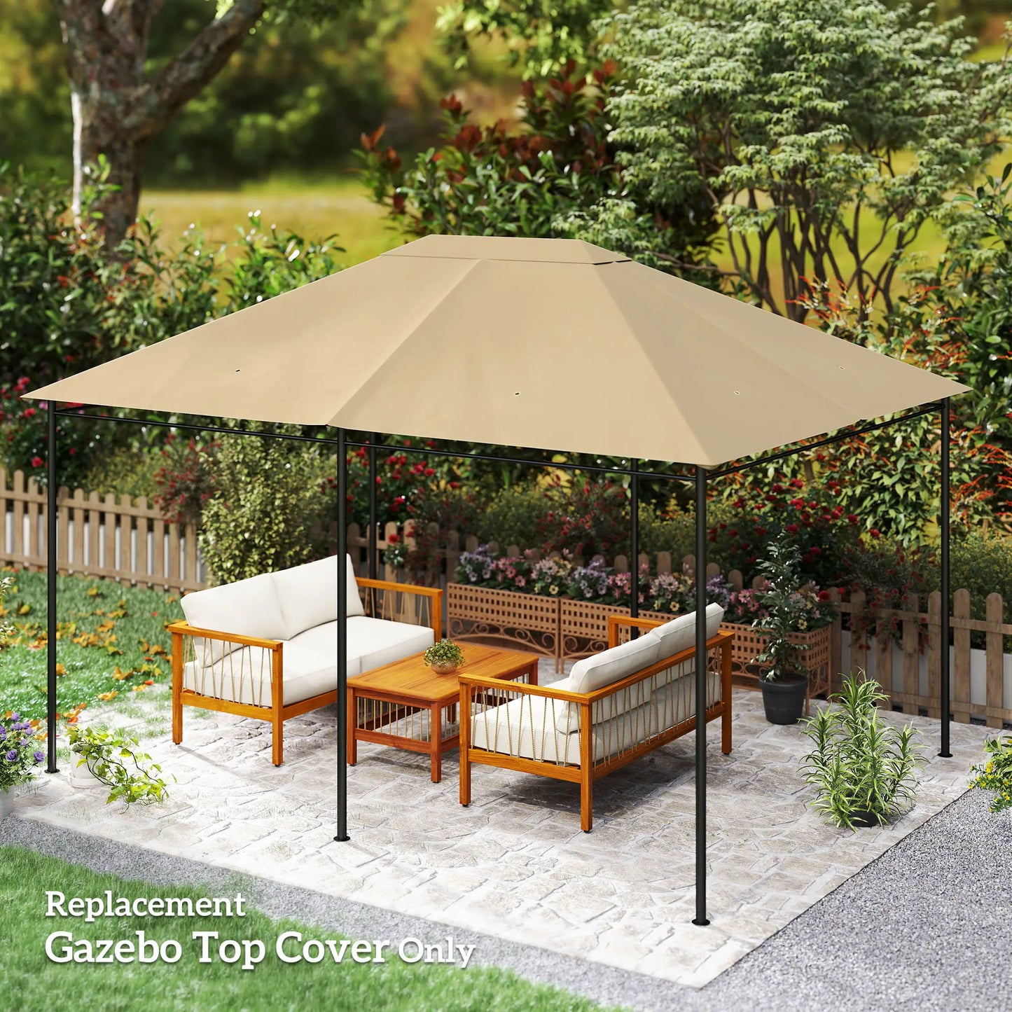 10' x 13' Gazebo Canopy Cover, Roof Replacement, Khaki Gazebo Canopy Replacement at Gallery Canada