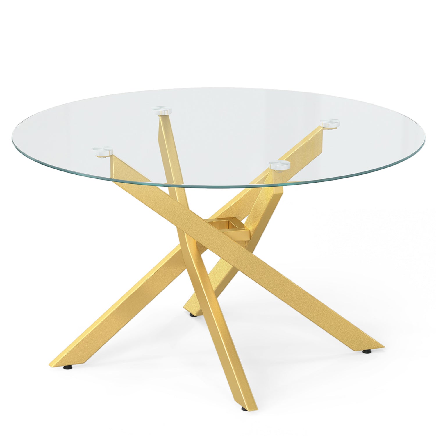Round Glass Coffee Table, Tempered Glass Top, Golden Coffee Tables at Gallery Canada