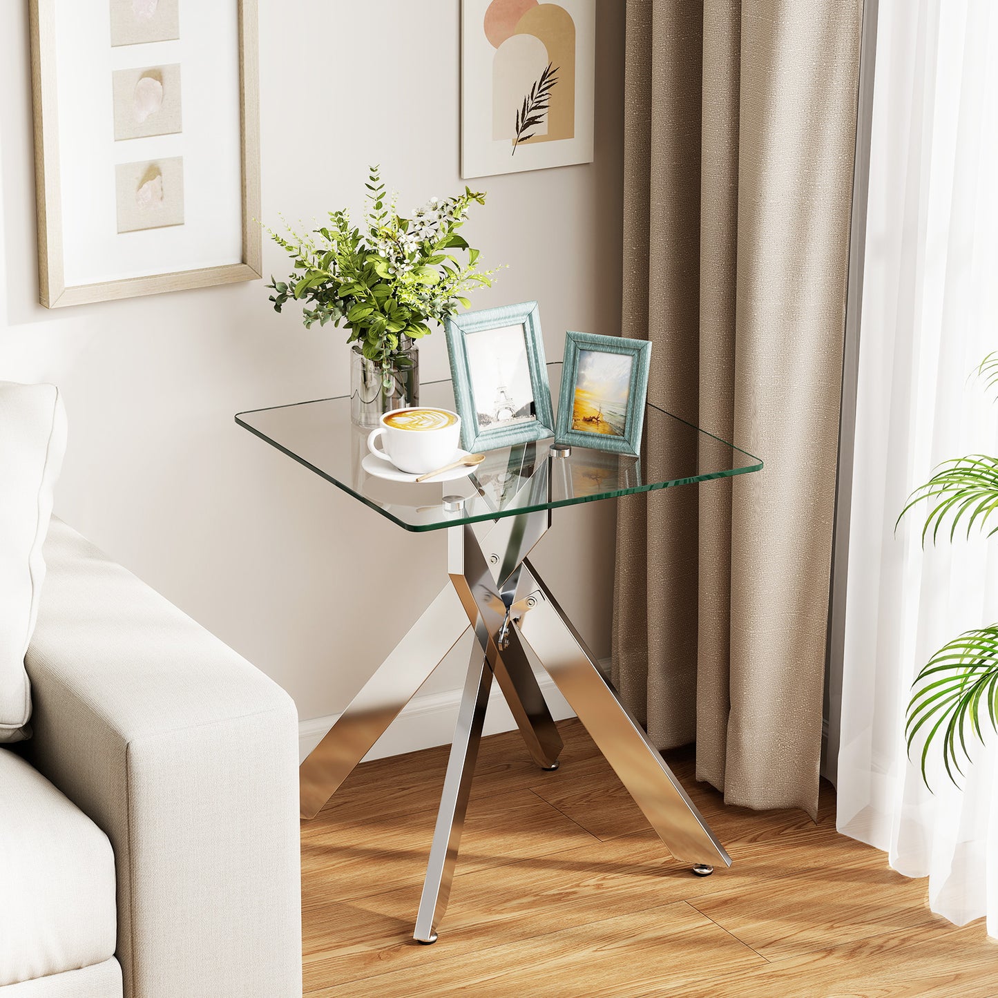 Glass Side Table Square End Table End & Side Tables at Gallery Canada