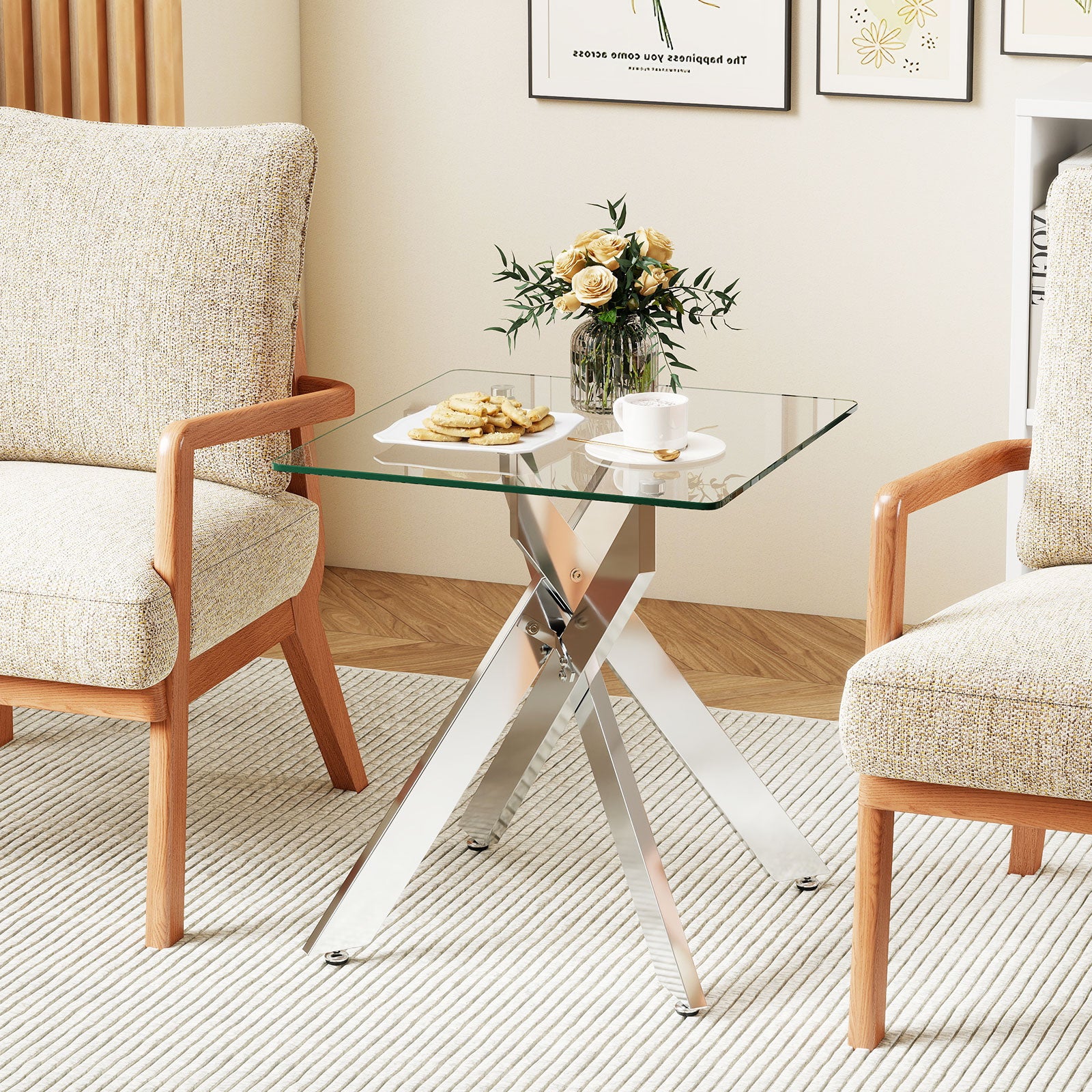 Glass Side Table Square End Table End & Side Tables at Gallery Canada