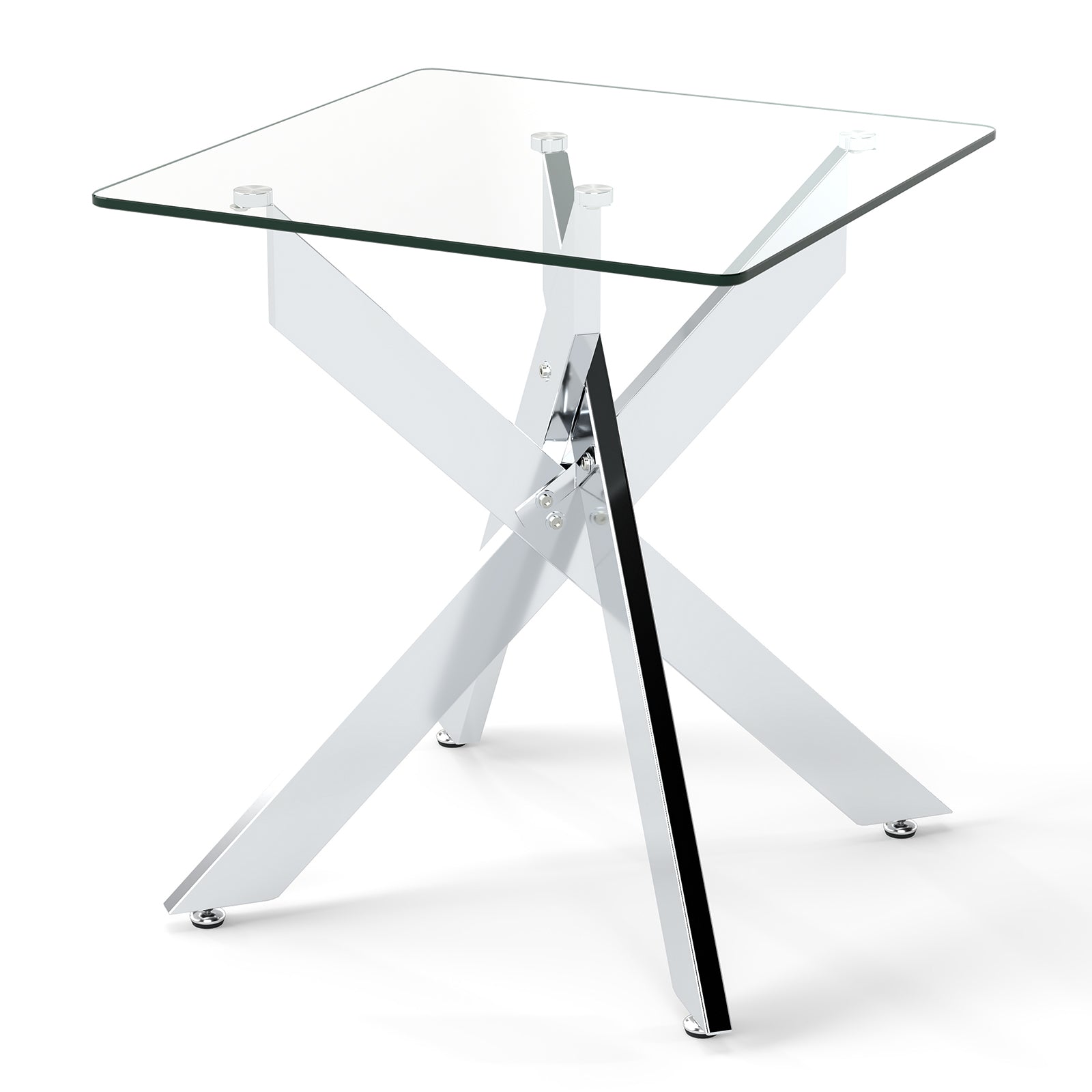 Glass Side Table Square End Table End & Side Tables Silver at Gallery Canada