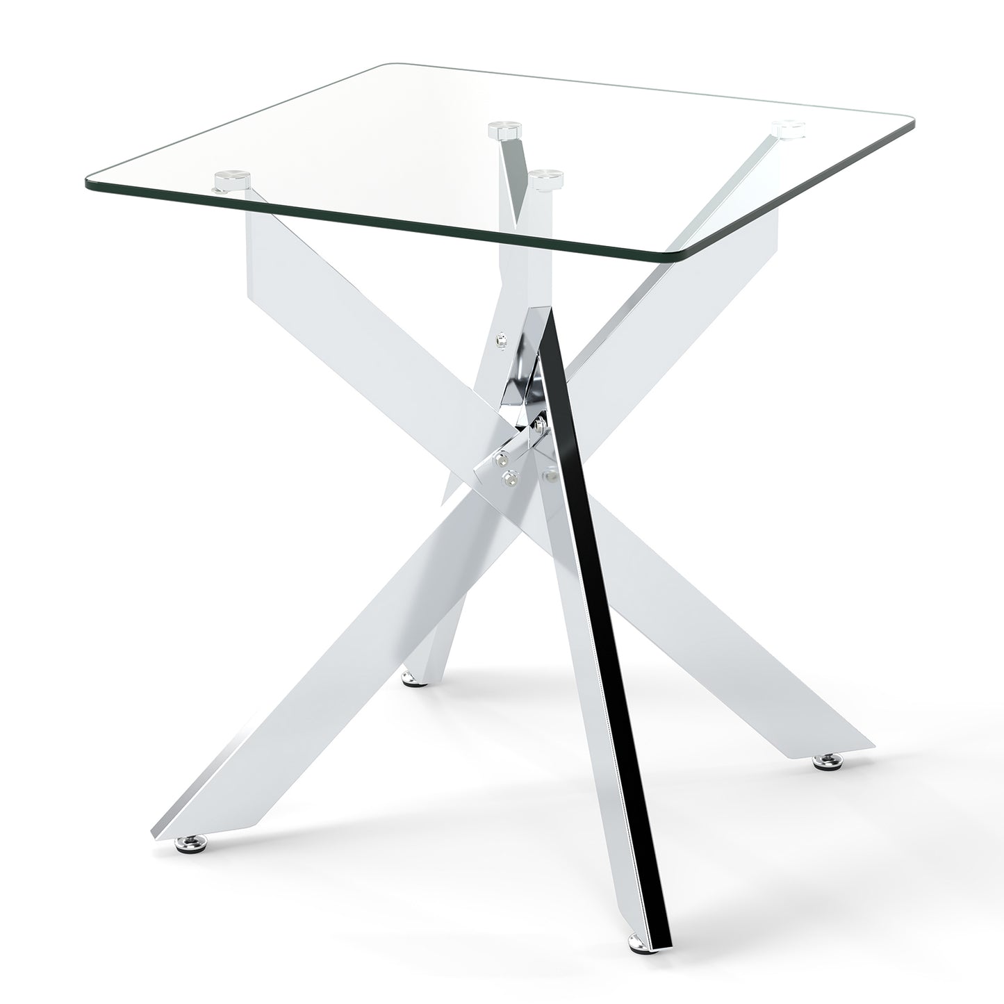 Glass Side Table Square End Table End & Side Tables Silver at Gallery Canada