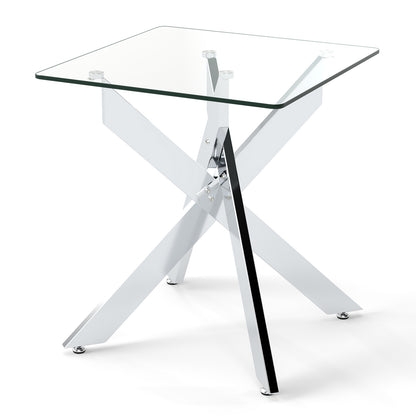 Glass Side Table Square End Table End & Side Tables Silver at Gallery Canada