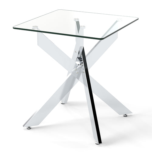 Glass Side Table Square End Table