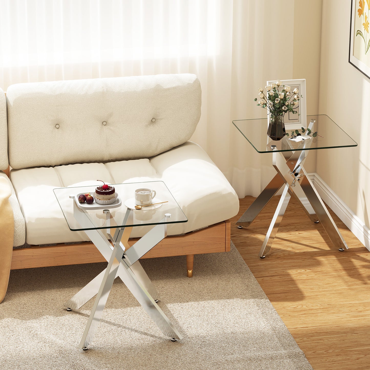 Glass Side Table Square End Table End & Side Tables at Gallery Canada