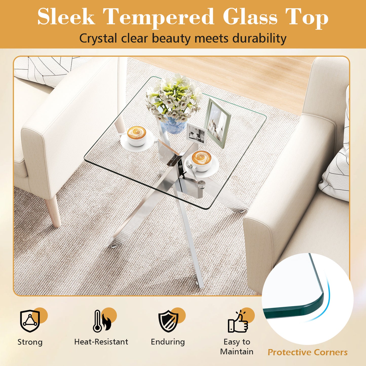 Glass Side Table Square End Table End & Side Tables at Gallery Canada