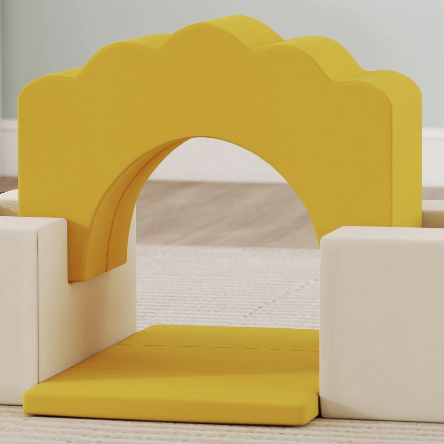 7-Piece Baby Soft Play Set, Indoor Gym for Crawling, Sliding, Yellow Kids Gym & Playmats at Gallery Canada