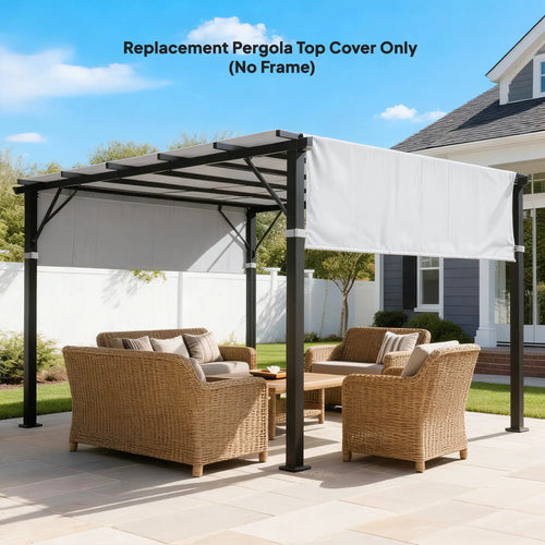 2 Pcs UV Protection Pergola Canopy, 10' x 10', Light Grey