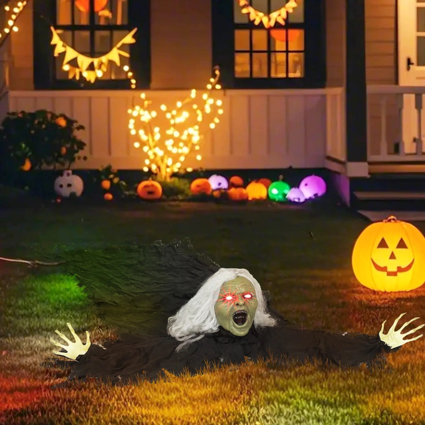 72" Life Size Halloween Animated Crawling Zombie, LED Eyes, Battery Operated Halloween Decorations at Gallery Canada