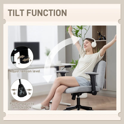 Criss Cross Chair with Flip-Up Armrests, Wheels, Adjustable Height, Tilting, Grey Task Chairs at Gallery Canada