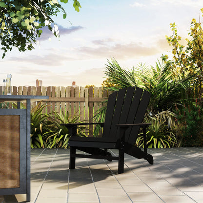 Wood Adirondack Chair, Outdoor Patio Chair, Slatted Design, Black Patio Chairs at Gallery Canada