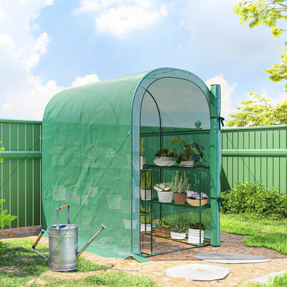 Walk-In Mini Greenhouse With Shelves, Portable Outdoor, 123 x 187 x 189 cm, Green Portable Greenhouses at Gallery Canada