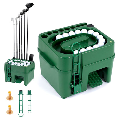 Golf Ball Dispenser, 6-Club Holder, 50-Ball Capacity