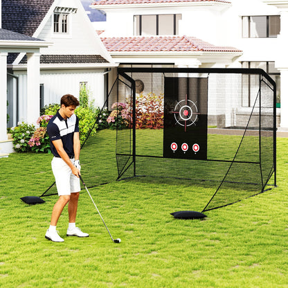 Golf Practice Hitting Net Cage, Dual Side Barriers, Target Cloth, Metal Frame Golf at Gallery Canada