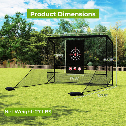 Golf Practice Hitting Net Cage, Dual Side Barriers, Target Cloth, Metal Frame Golf at Gallery Canada