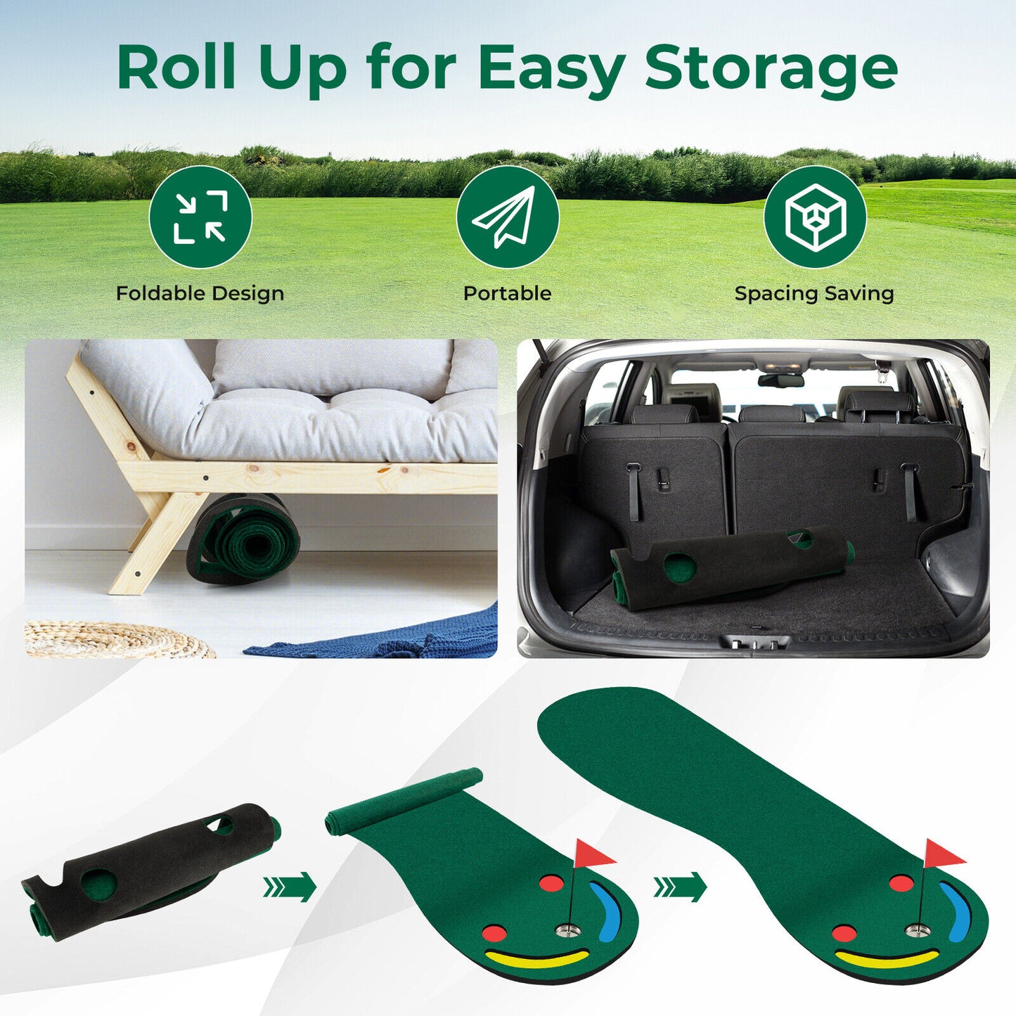 Golf Putting Green Set, Indoor Outdoor, Green Golf at Gallery Canada