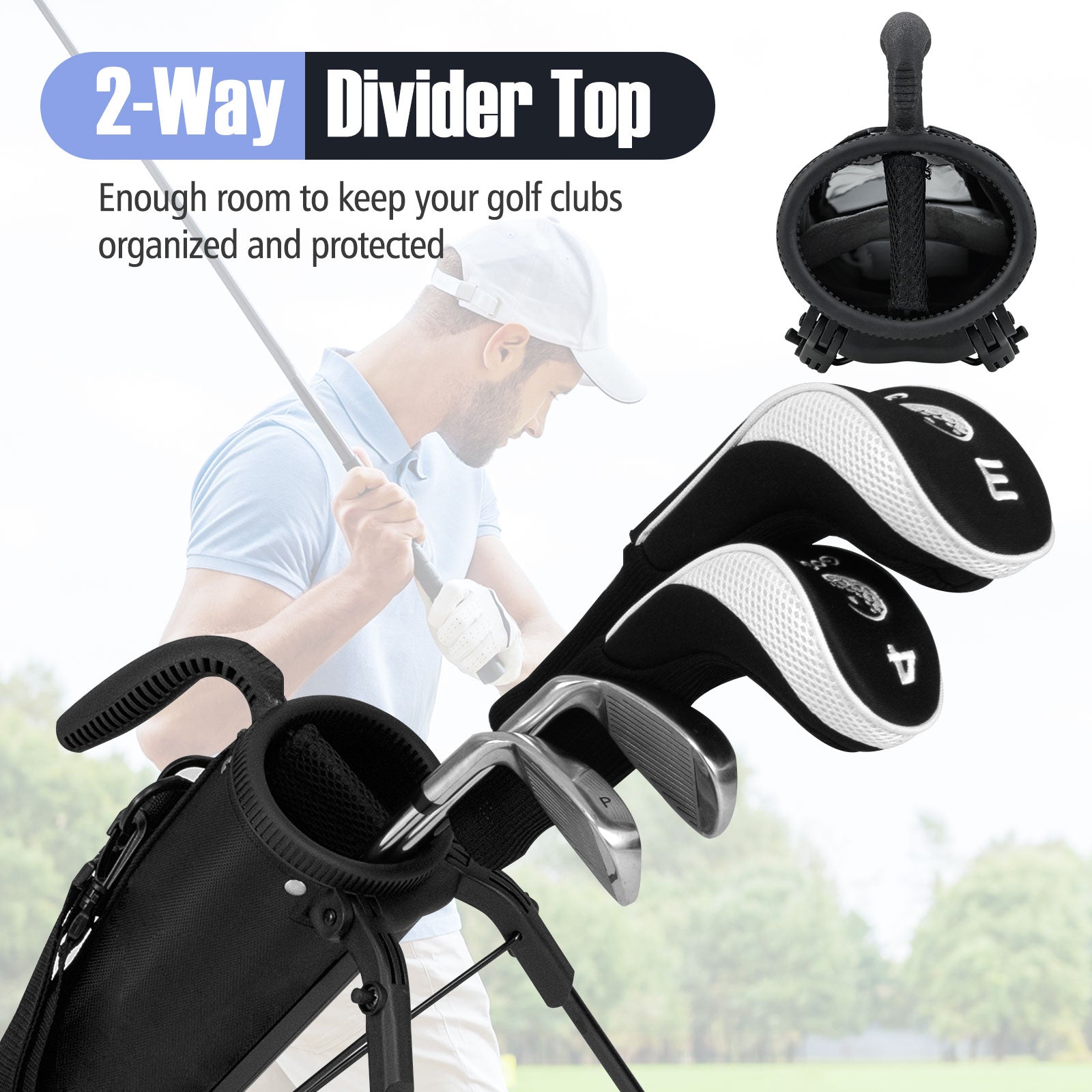 Golf Stand Bag Lightweight Golf Bag for The Driving Range, Gray Golf at Gallery Canada